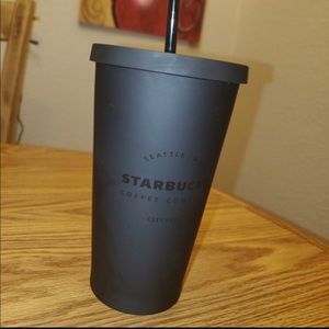 Matte black Starbucks cup